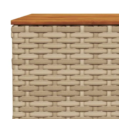 Salon de jardin avec coussins 8 pcs beige résine tressée