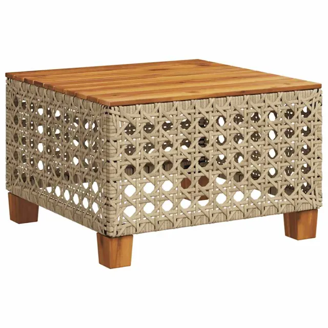 Salon de jardin avec coussins 9 pcs beige résine tressée