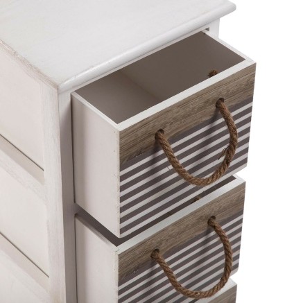 Caisson à Tiroirs Versa Tabo Textile Bois de paulownia 32 x 81 x 26 c 2