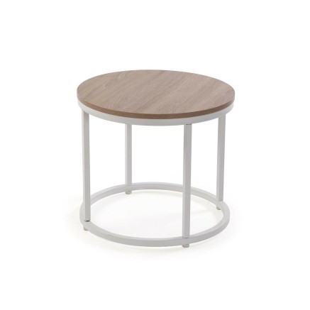Set of 2 tables Versa Aurea White 48 x 48 x 42 cm 80 x 80 x 48 cm 2