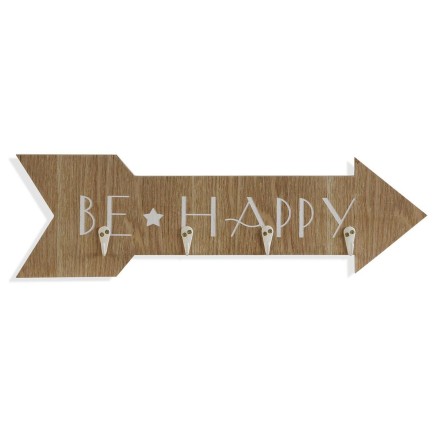 Appendiabiti da parete Versa Be Happy Legno MDF 4 x 14,5 x 48 cm