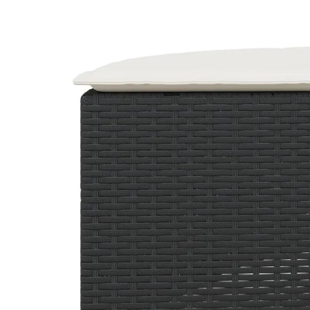 Salon de jardin 2 pcs demi-rond noir résine tressée
