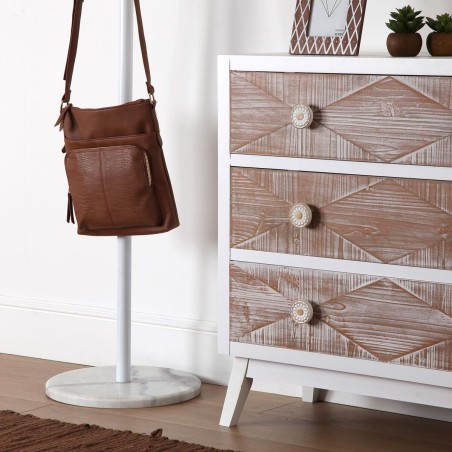 Appendiabiti Versa Bianco Legno Metallo 34,5 x 180 x 34,5 cm