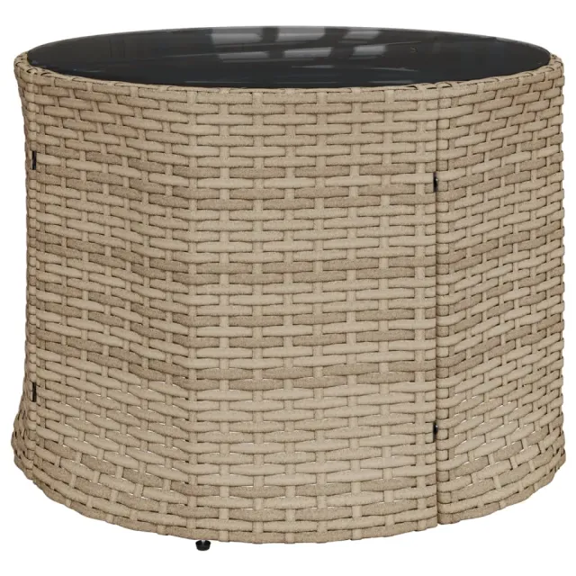 Salon de jardin 3 pcs demi-rond beige résine tressée