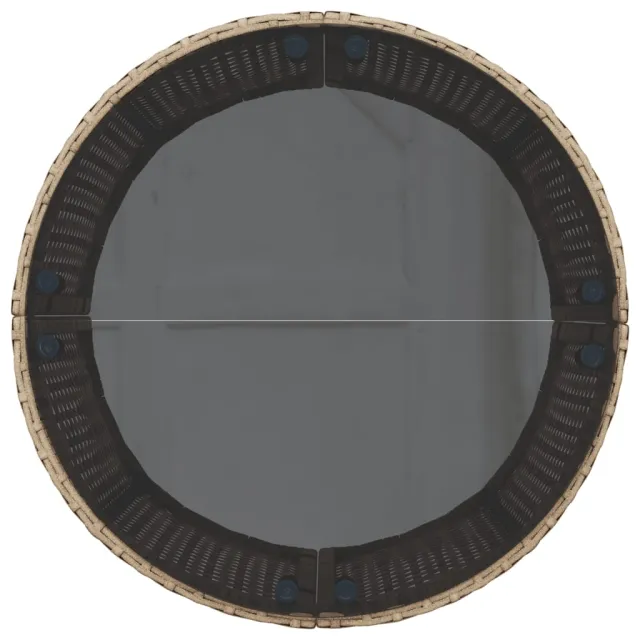 Salon de jardin 3 pcs demi-rond beige résine tressée