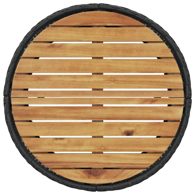 Salon de jardin 3 pcs demi-rond noir résine tressée