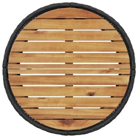 Salon de jardin 3 pcs demi-rond noir résine tressée