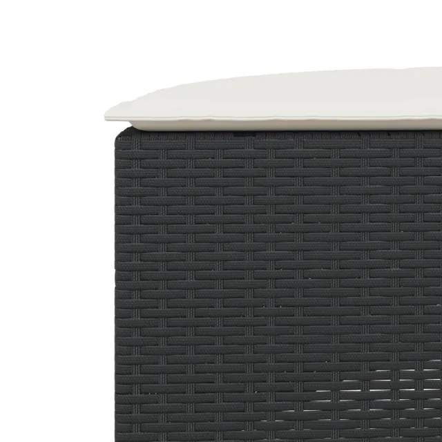 Salon de jardin 3 pcs demi-rond noir résine tressée