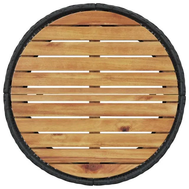 Salon de jardin 3 pcs demi-rond noir résine tressée