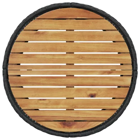 Salon de jardin 3 pcs demi-rond noir résine tressée