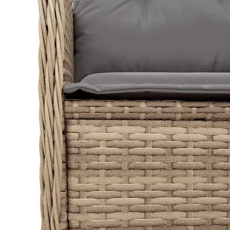 Salon de jardin avec coussins 3 pcs beige résine tressée