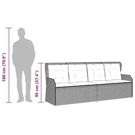 Salon de jardin avec coussins 3 pcs beige résine tressée