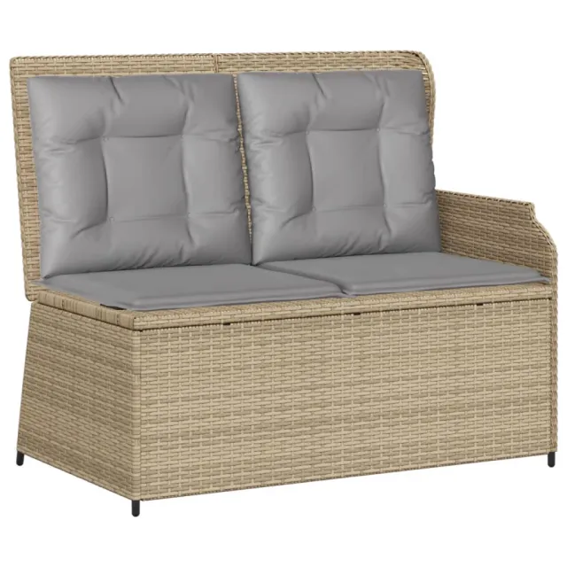 Salon de jardin avec coussins 4 pcs beige résine tressée