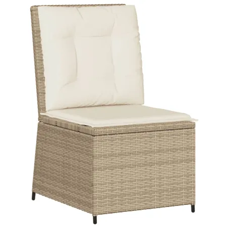 Salon de jardin avec coussins 5 pcs beige résine tressée