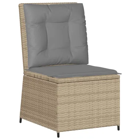 Salon de jardin avec coussins 7 pcs beige résine tressée