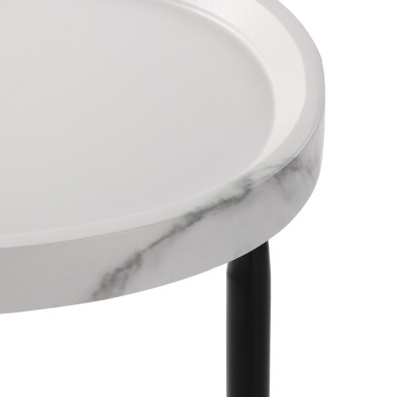 Table d'appoint Versa Nela Blanc 30 x 60 x 45 cm 2
