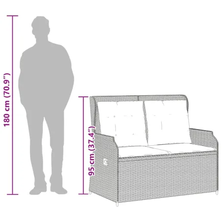 Salon de jardin 3 pcs avec coussins Noir Résine tressée