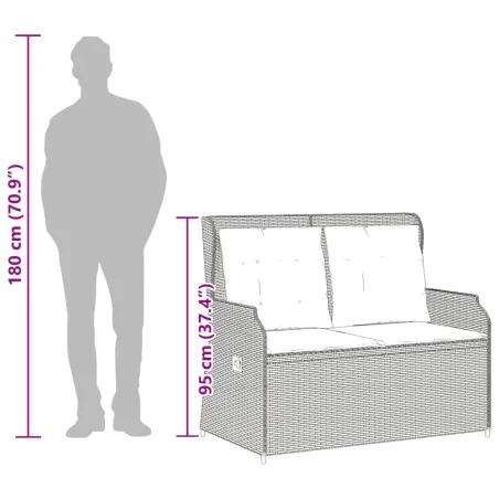 Salon de jardin avec coussins 3 pcs beige résine tressée