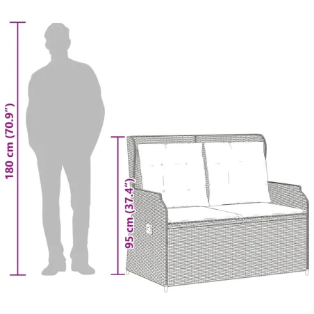 Salon de jardin avec coussins 3 pcs beige résine tressée