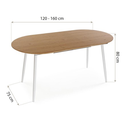 Tavolo da Pranzo Versa DOINYO Bianco Metallo Legno MDF 80 x 75 x 160 c 2