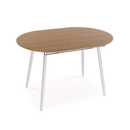 Table de Salle à Manger Versa DOINYO Blanc Métal Bois MDF 80 x 75 x
