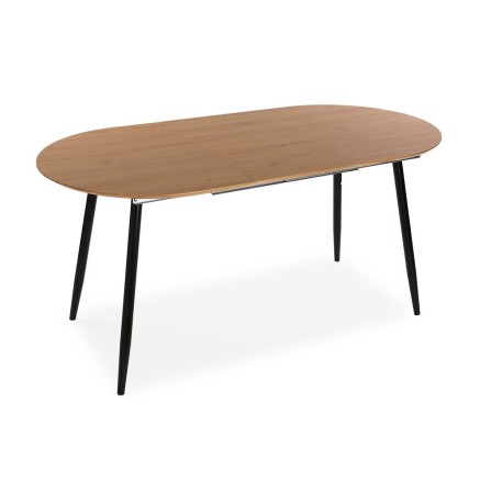 Table de Salle à Manger Versa DOINYO Noir Métal Bois MDF 80 x 75 x 1