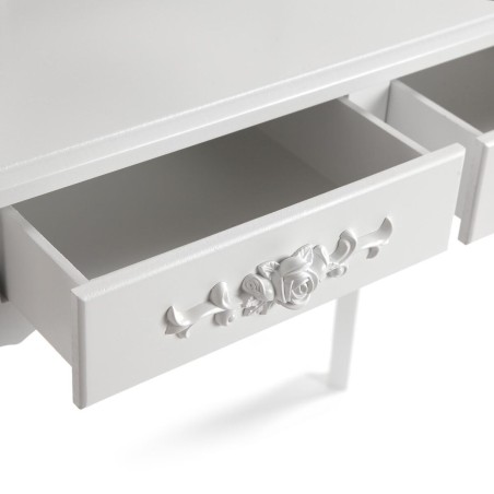 Toeletta Versa Bianco Legno Cristallo Legno MDF 40 x 146 x 75 cm