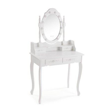 Toeletta Versa Bianco Legno Cristallo Legno MDF 40 x 146 x 75 cm