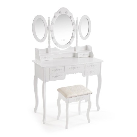 Toeletta Versa Bianco Legno Cristallo Legno MDF 40 X 144 X 90 CM