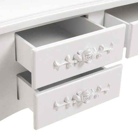 Toeletta Versa Bianco Legno Cristallo Legno MDF 40 X 144 X 90 CM