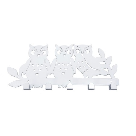 Appendiabiti da parete Versa Bianco Metallo Ferro Famiglia Gufi 2 X 17