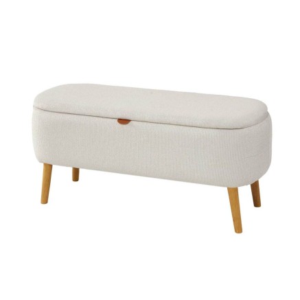 Pied de lit Versa Maniko Beige Bois Textile 37 X 44,5 X 94,5 CM