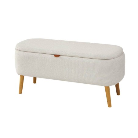 Piede del letto Versa Maniko Beige Legno Tessile 37 X 44,5 X 94,5 CM