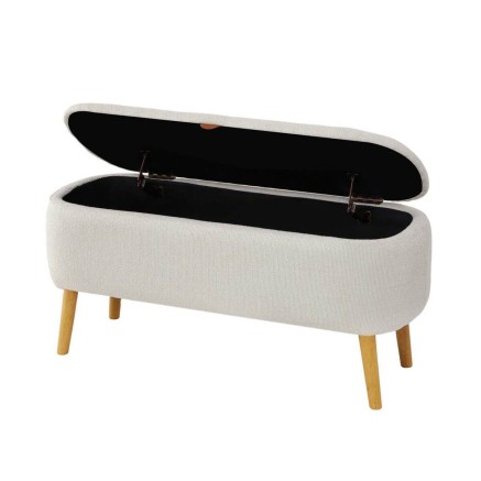 Pied de lit Versa Maniko Beige Bois Textile 37 X 44,5 X 94,5 CM 2