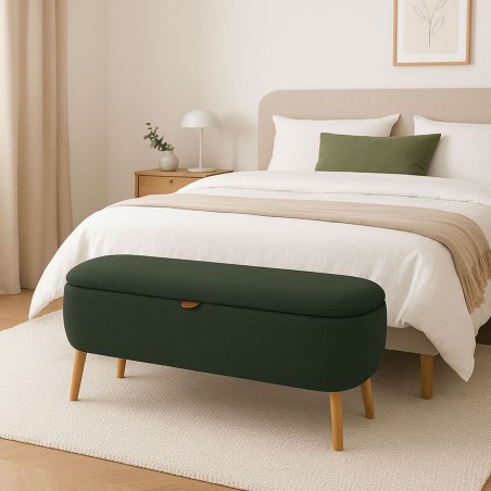 Bett-Fuß Versa Maniko grün Holz Textil 37 X 44,5 X 94,5 CM