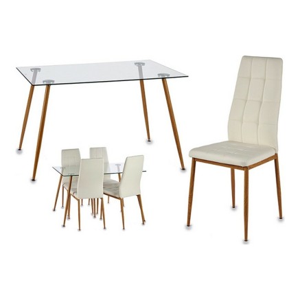 Conjunto de Mesa con 4 Sillas Gift Decor 3 Davi 70 x 75 x 120 cm Metal