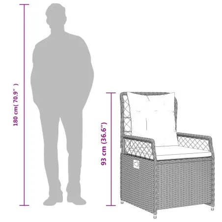 Ensemble à manger de jardin 5 pcs coussins gris résine tressée