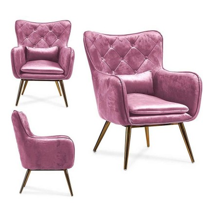 Poltrona Rosa Velluto (68 x 92 x 70 cm) 2