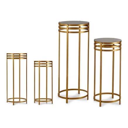 Jeu de 2 tables Gift Decor JY19347BG JY19347BG Noir Doré Métal Verre 2