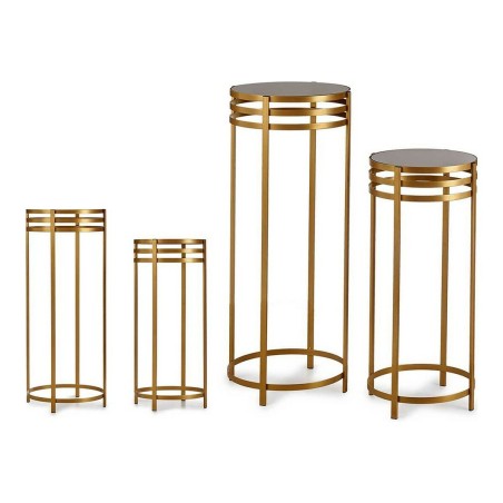 Satz mit 2 Tischen Gift Decor JY19347BG JY19347BG Schwarz Gold Metall