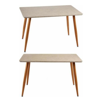 Table d'appoint Marron Blanc Pierre Métal Mélamine DM (70 x 120 x 75 2