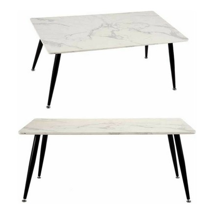 Tavolino da Caffè Gift Decor 5D 5D Bianco Nero 60 x 110 x 45 cm Marmo 2