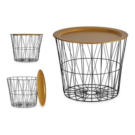 Mesa auxiliar Gift Decor JY21093M JY21093M Negro Dorado 52 x 40 x 52 c 2