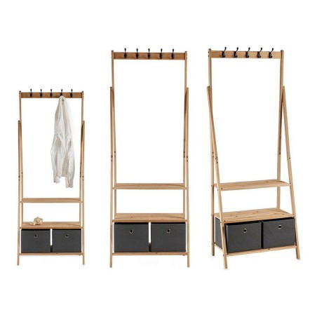 Porte-manteau Kipit MH194001H MH194001H Marron Gris Bois Tissu 40,5 x