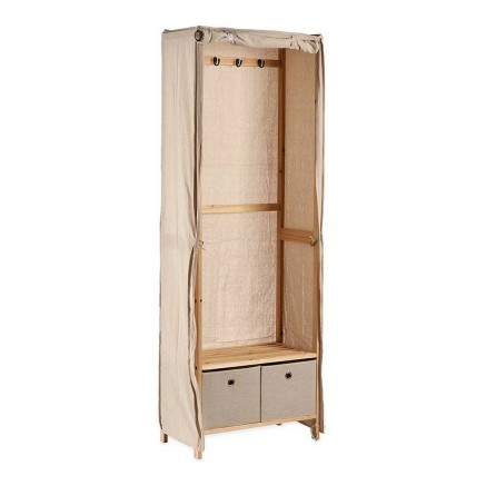 Appendiabiti Kipit MH18002 MH18002 Beige Legno Stoffa 31,5 x 58 x 168