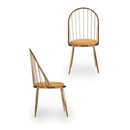 Silla Gift Decor 036 A 036 A Dorado Mostaza Poliéster Hierro 48 x 95,