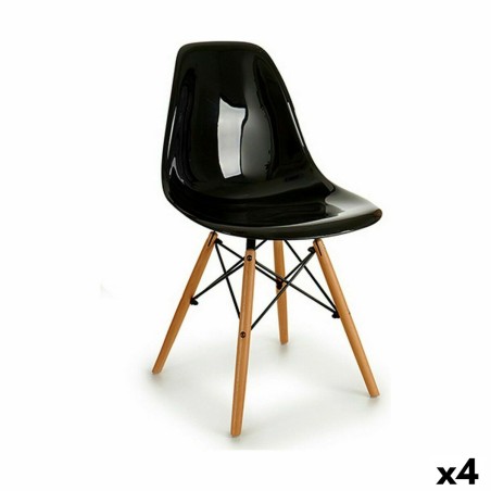 Sedia da Sala da Pranzo Gift Decor 80025-PC-BLACK Kirk Nero 53 x 82 x