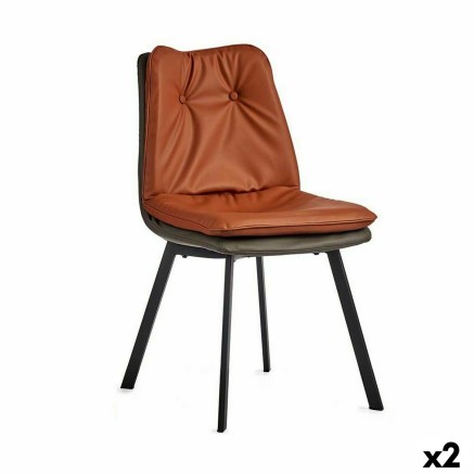 Armchair Gift Decor 4C 4C Brown Black Grey Tile 62 x 85 x 47 cm Button
