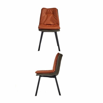 Armchair Gift Decor 4C 4C Brown Black Grey Tile 62 x 85 x 47 cm Button 2