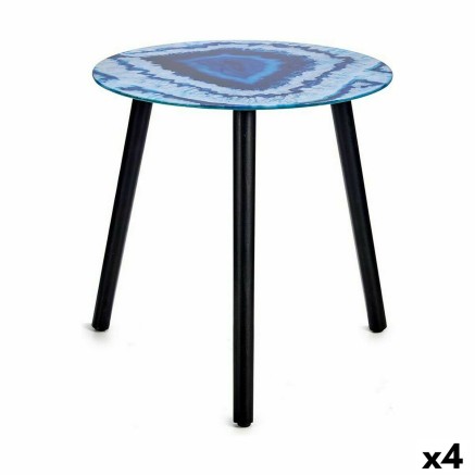 Mesa auxiliar Gift Decor 18S6906-N-RD-40CM 18S6906-N-RD-40CM Azul Negr